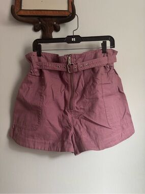 Isabel Marant High-Waist Mauve Pink Belted Shorts